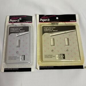 Style Paper It Customizable Wall Plate Single and Double Toggle Lot of 2 NWT